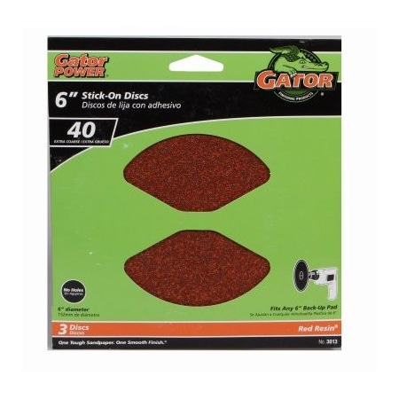 Gator Finishing 3PK 6Sand Disc 40G 3013